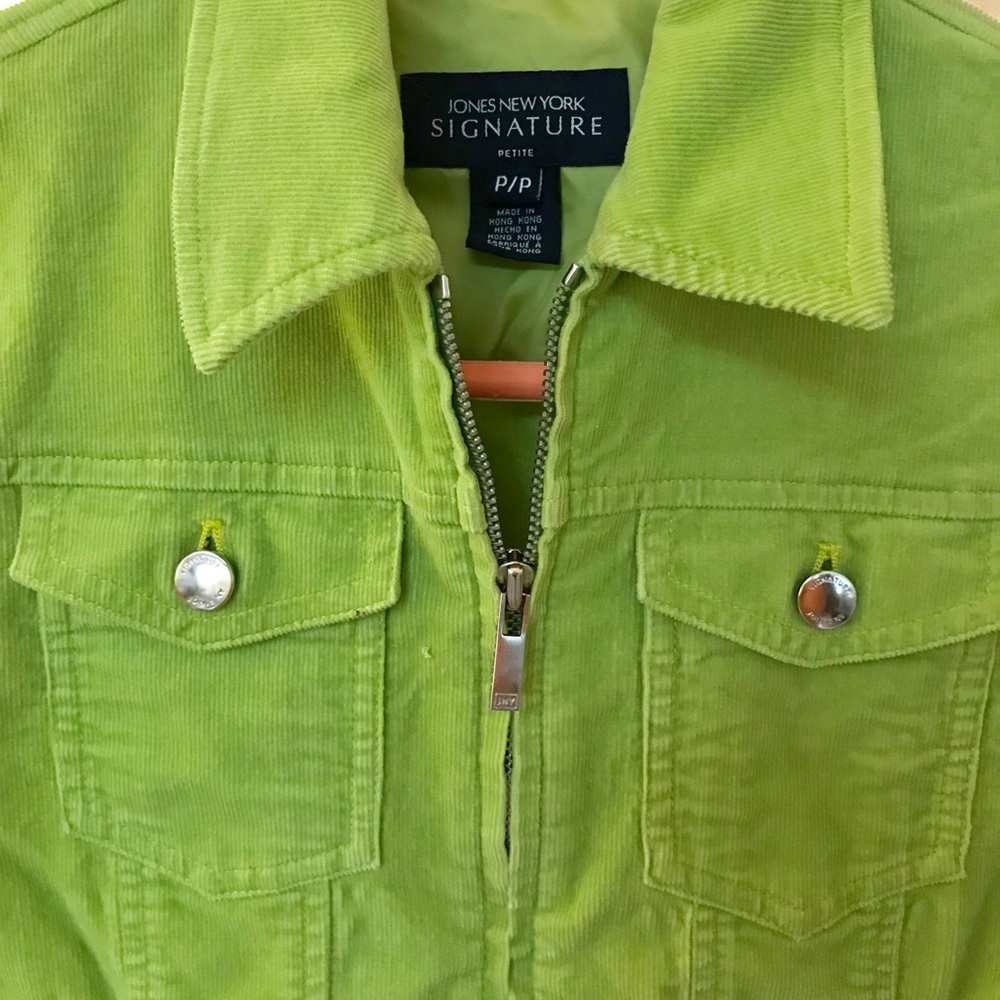 Jones New York Signature Corduroy Zip Up Jacket